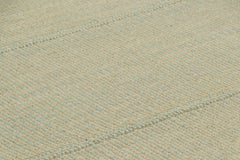 Rug & Kilim’s Contemporary Oversized Kilim in Blue and Beige Textural Stripes