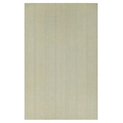 Rug & Kilim's Contemporary Oversized Kilim in Blue and Beige Textural Stripes (Kilim contemporain surdimensionné à rayures texturées bleu et beige)