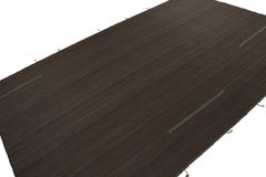 Rug & Kilim’s Contemporary Oversized Kilim in Brown Muted Stripes, Blue Accents