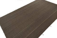 Rug & Kilim’s Contemporary Oversized Kilim in Brown with Muted Stripes