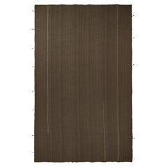 Rug & Kilim’s Contemporary Oversized Kilim in Brown with Muted Stripes