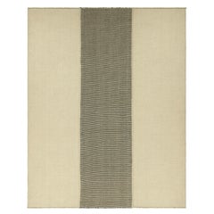 Rug & Kilim’s Contemporary Oversized Kilim in Cream White and Black Stripes