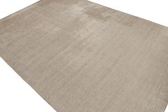 Rug & Kilim’s Contemporary Palace-Sized Solid Rug in Beige and Gray Tones