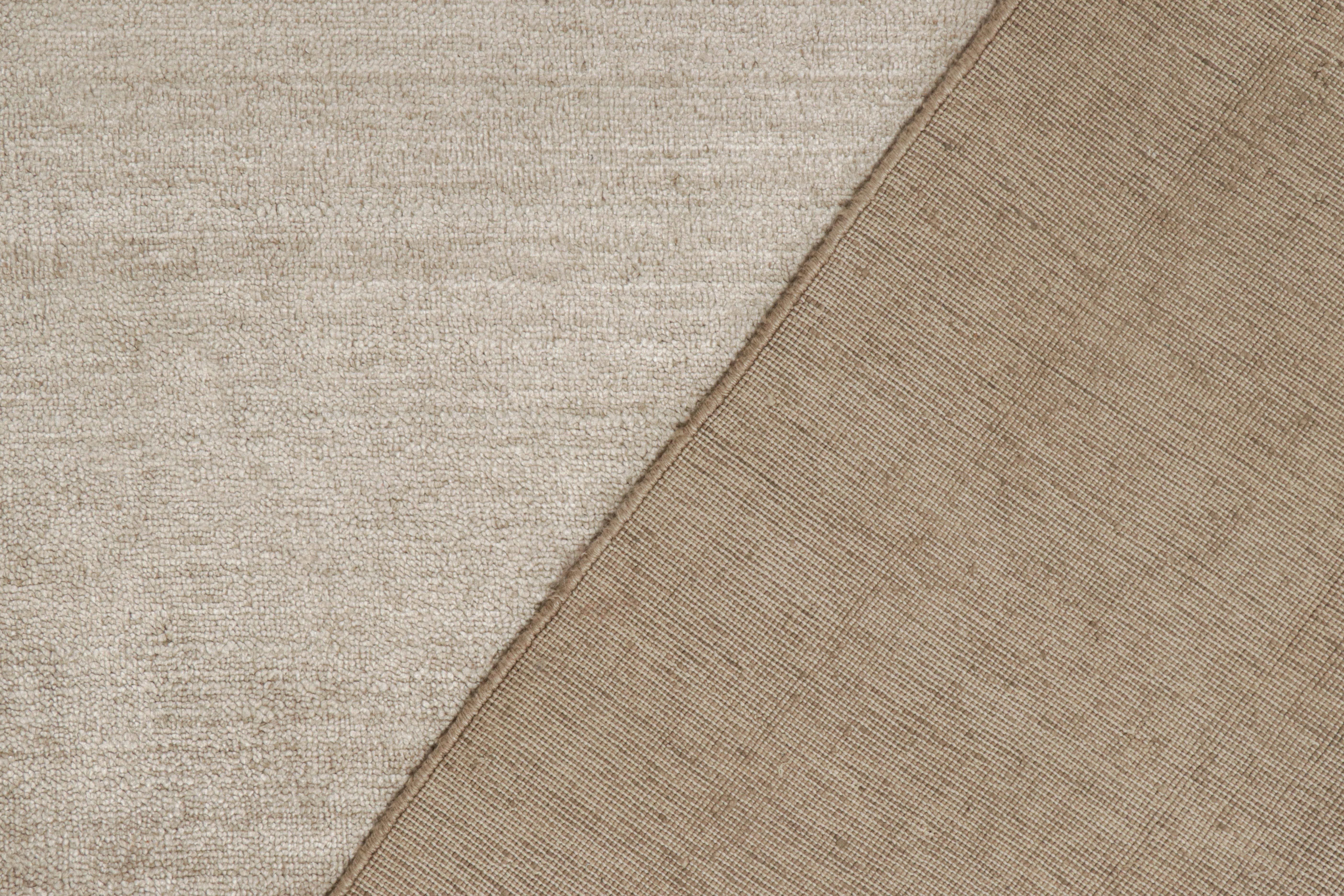Rug & Kilim’s Contemporary Palace-Sized Solid Rug in Beige and Gray Tones 1