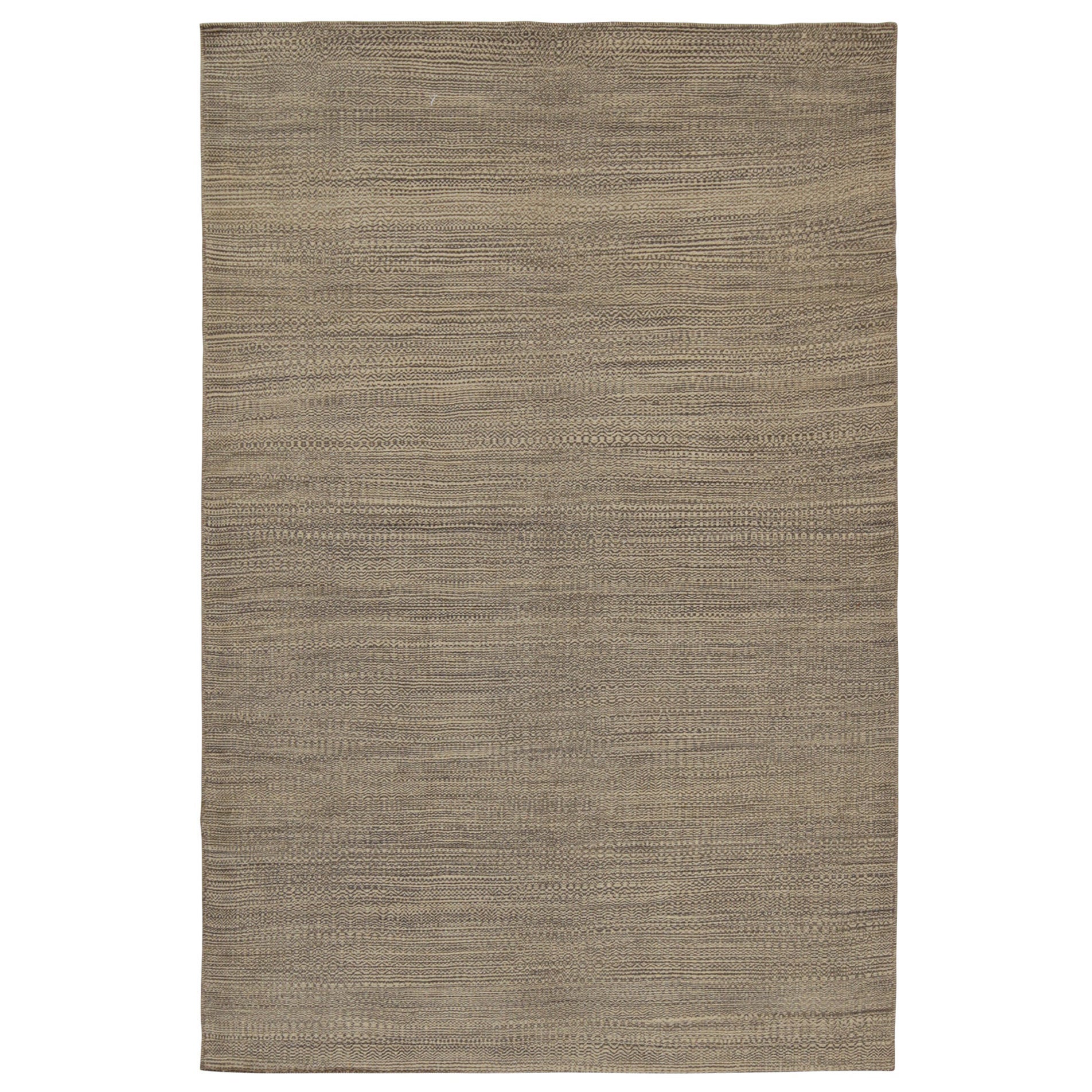 Rug & Kilim - Kilim persiano contemporaneo a strisce beige-marrone
