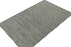 Rug & Kilim’s Contemporary Persian Kilim in Blue and Beige Stripes