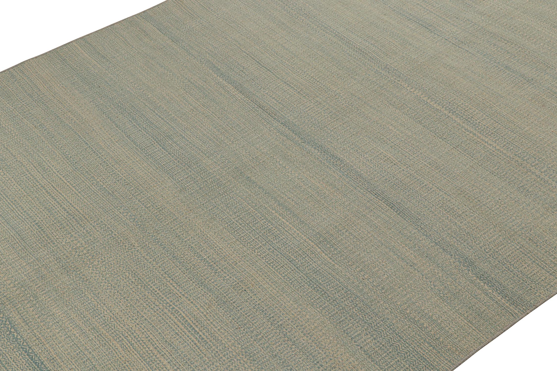Kilim persa contemporáneo de rayas azules y beige de Rug & Kilim Afgano en venta