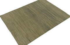 Rug & Kilim’s Contemporary Persian Kilim in Green and Beige Stripes