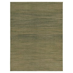 Teppich & Kilims Zeitgenössischer persischer Kelim in grünen und beigefarbenen Streifen