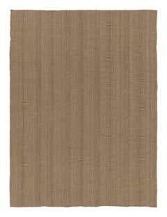 Rug & Kilim’s Contemporary Rez Kilim Flatweave Rug with Brown Striped Design