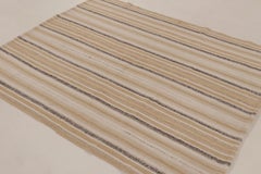 Rug & Kilim's Contemporary Rez Kilim Flatweave Rug with Multi-Stripe Design