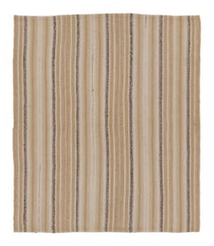 Rug & Kilim's Contemporary Rez Kilim Flatweave Rug with Multi-Stripe Design