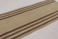 Rug & Kilim's Contemporary Rez Kilim with Brown Striped Design