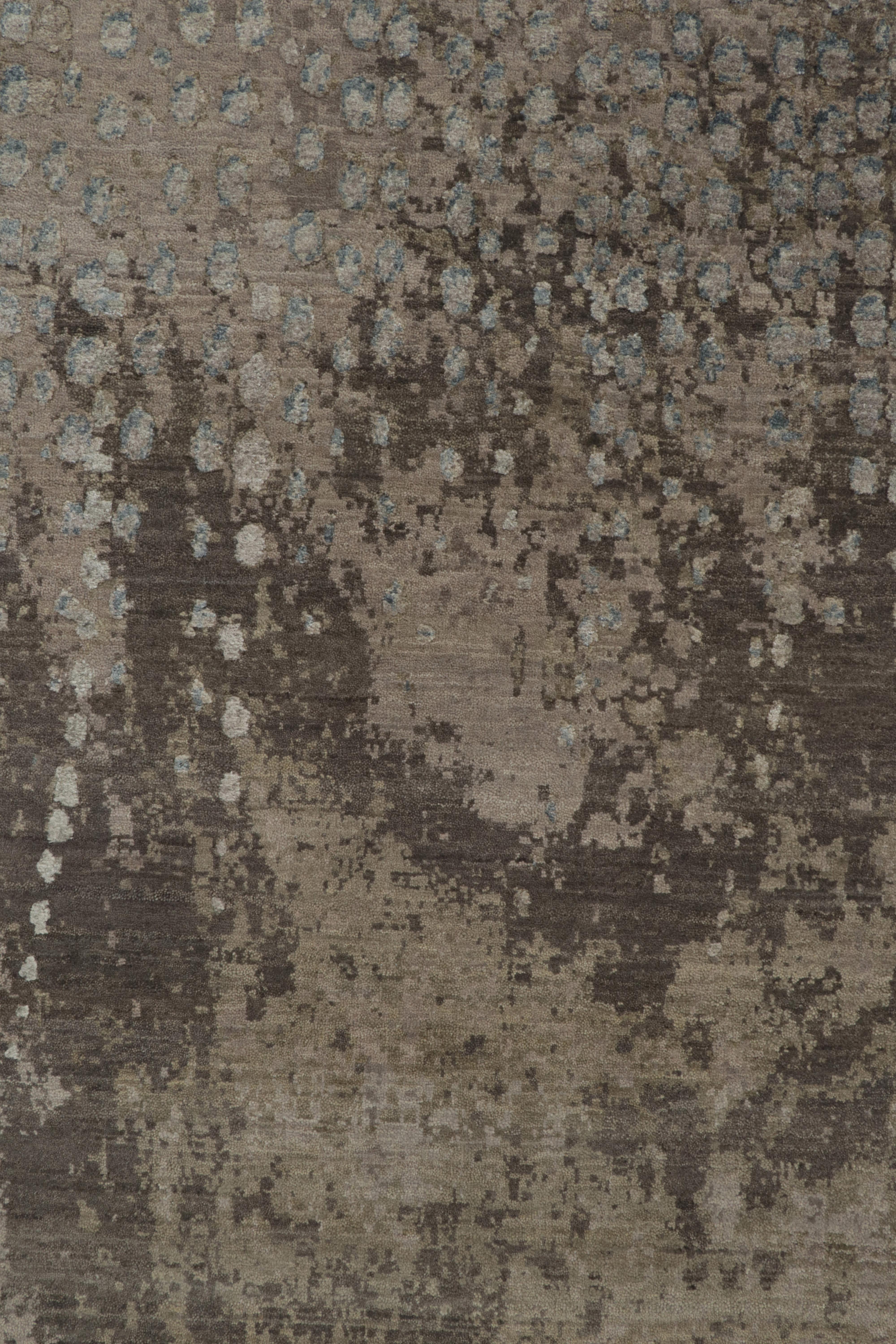 Teppich & Kilims Zeitgenössischer Teppich in Grau, Beige und Blau mit abstrakten Mustern im Zustand „Neu“ im Angebot in Long Island City, NY