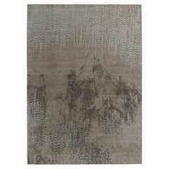 Rug & Kilim’s Contemporary Rug in a Grey, Beige and Blue Abstract Patterns