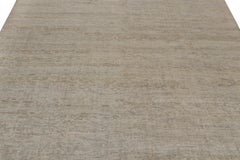 Rug & Kilim’s Contemporary Rug in Beige and Gray Tone-on-Tone Striae