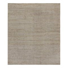 Rug & Kilim's Contemporary-Teppich in Beige und Grau Ton-in-Ton-Streifen