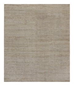 Rug & Kilim's Contemporary-Teppich in Beige und Grau Ton-in-Ton-Streifen