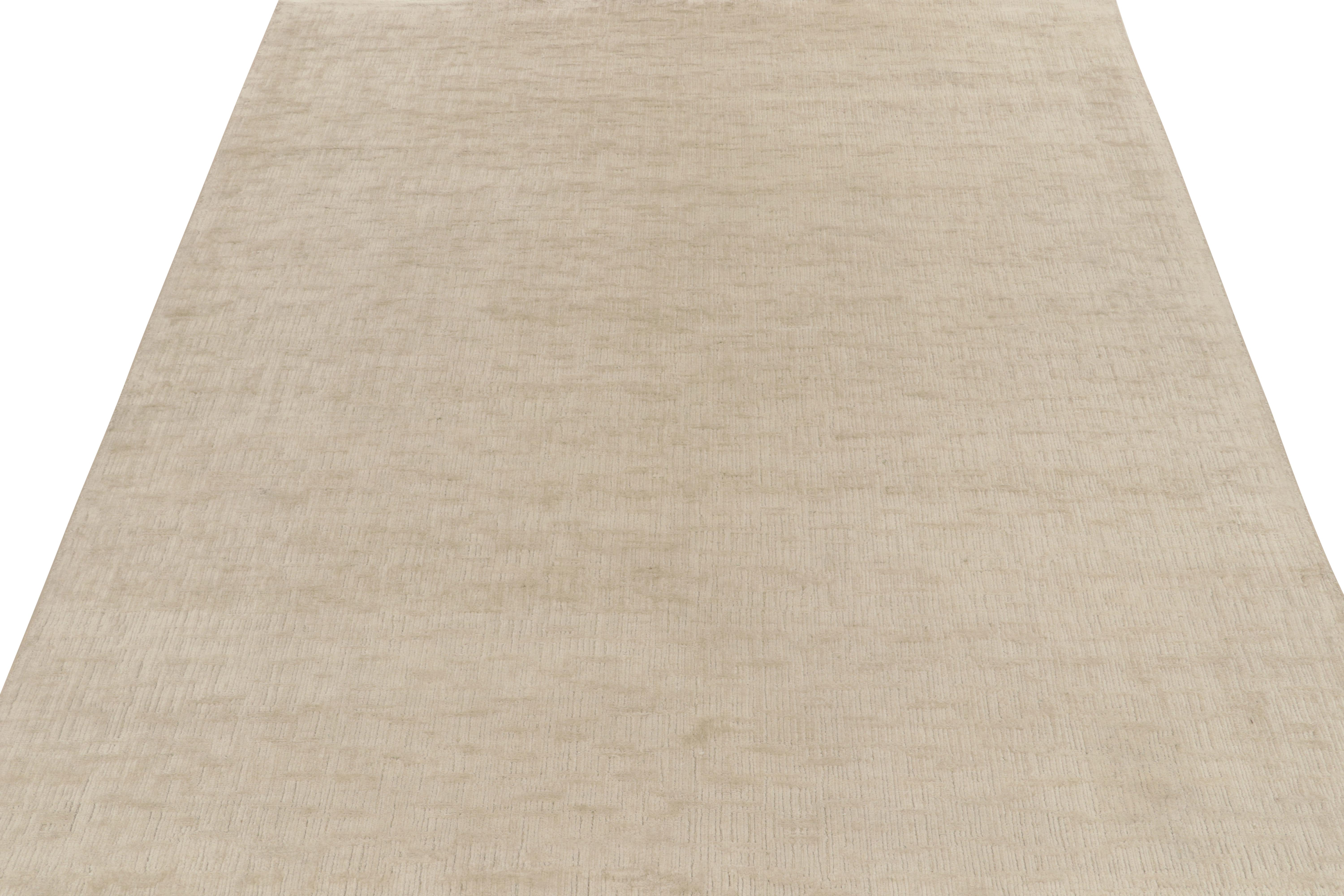 Modern Rug & Kilim’s Contemporary Rug in Beige and Off-White, Reversible For Sale