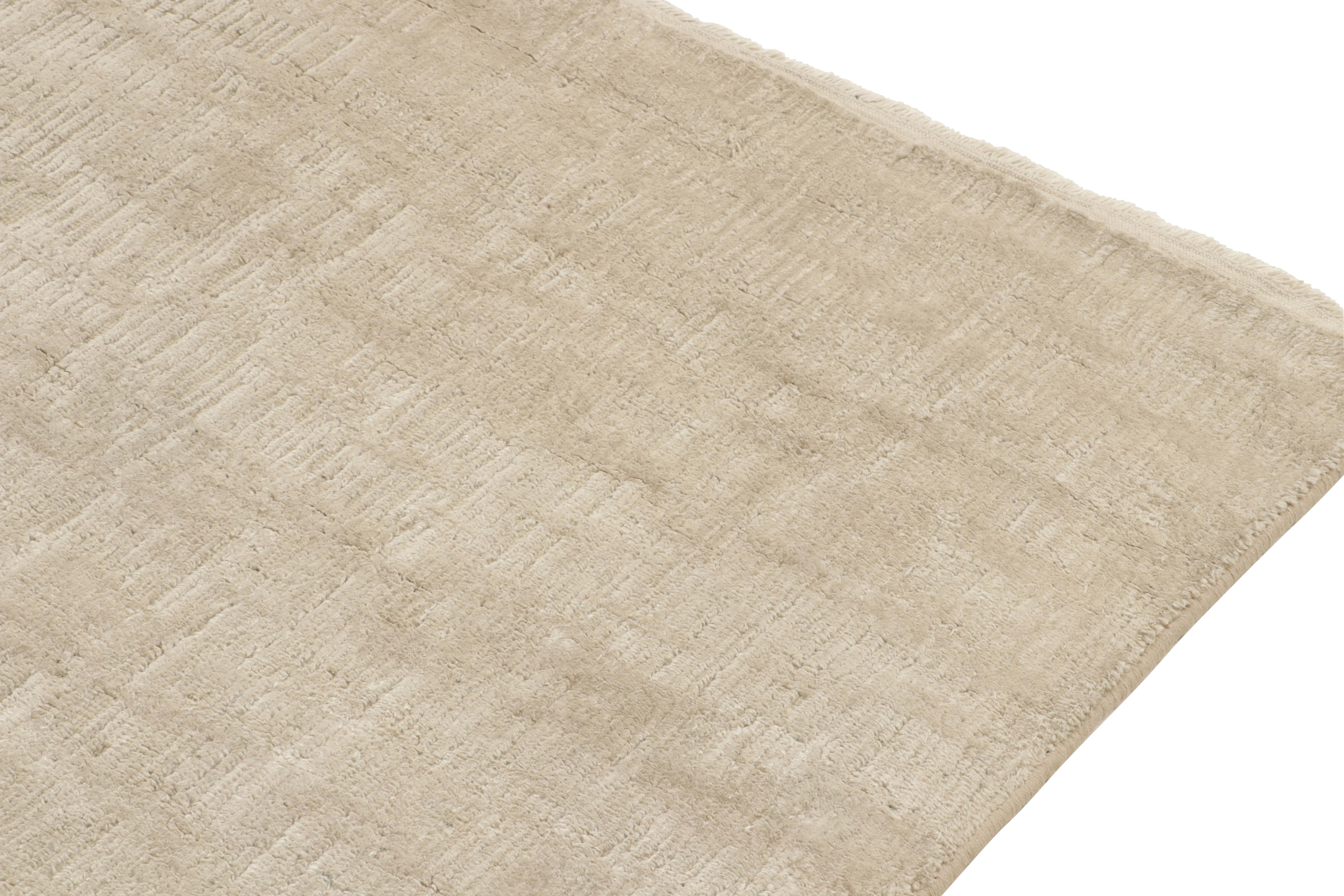 Hand-Knotted Rug & Kilim’s Contemporary Rug in Beige and Off-White, Reversible For Sale