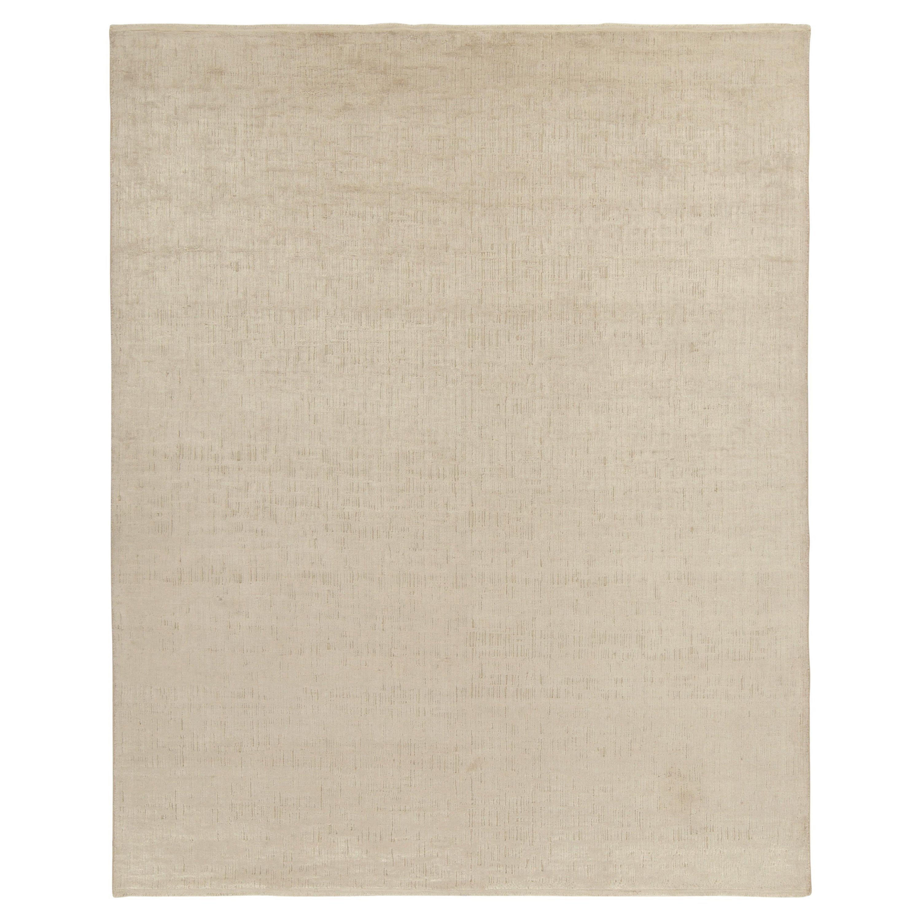 Tappeto contemporaneo Rug & Kilim in beige e bianco sporco, reversibile