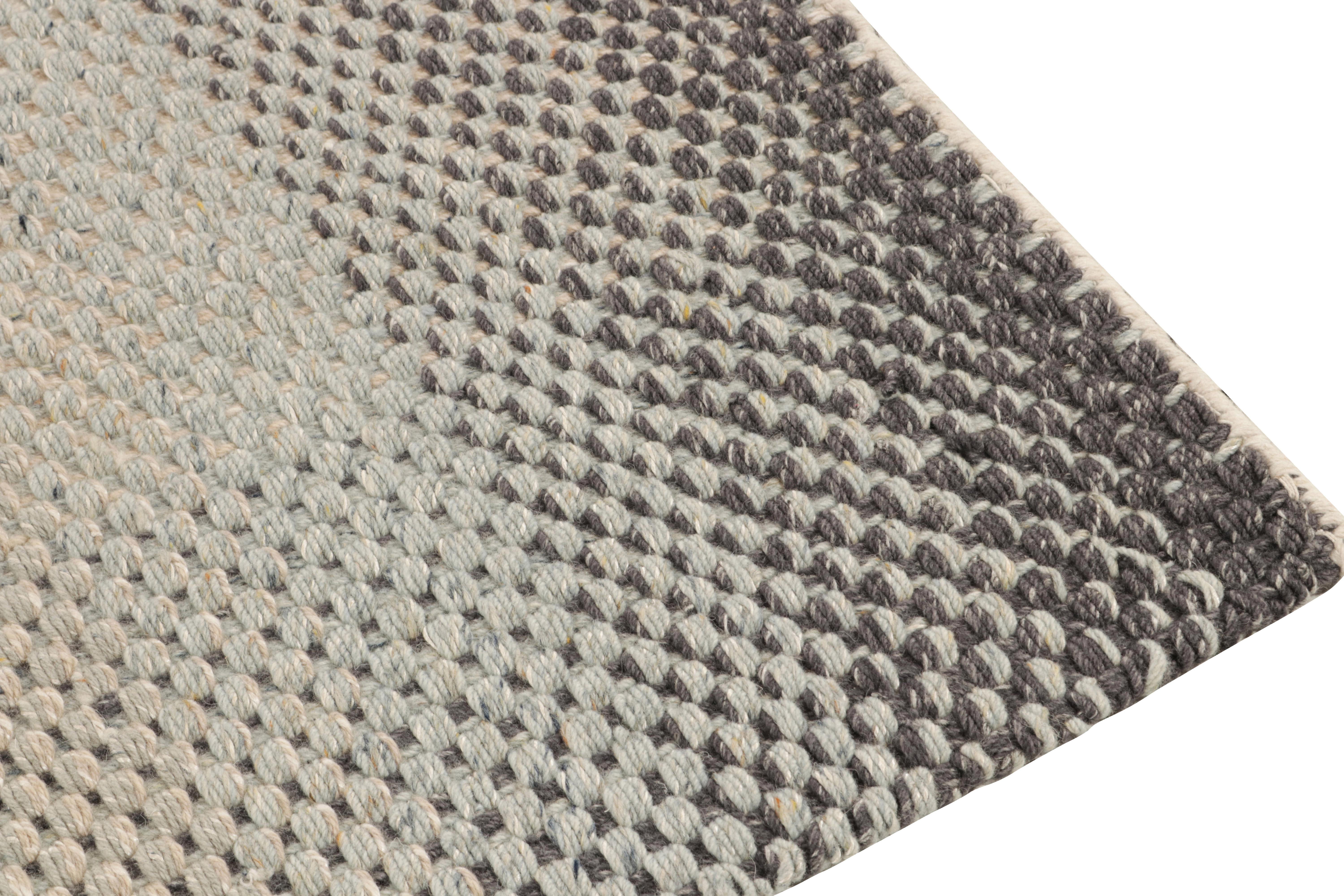 Rug & Kilim's Contemporary Rug in Beige, Blue & Black Gradience In New Condition For Sale In Long Island City, NY