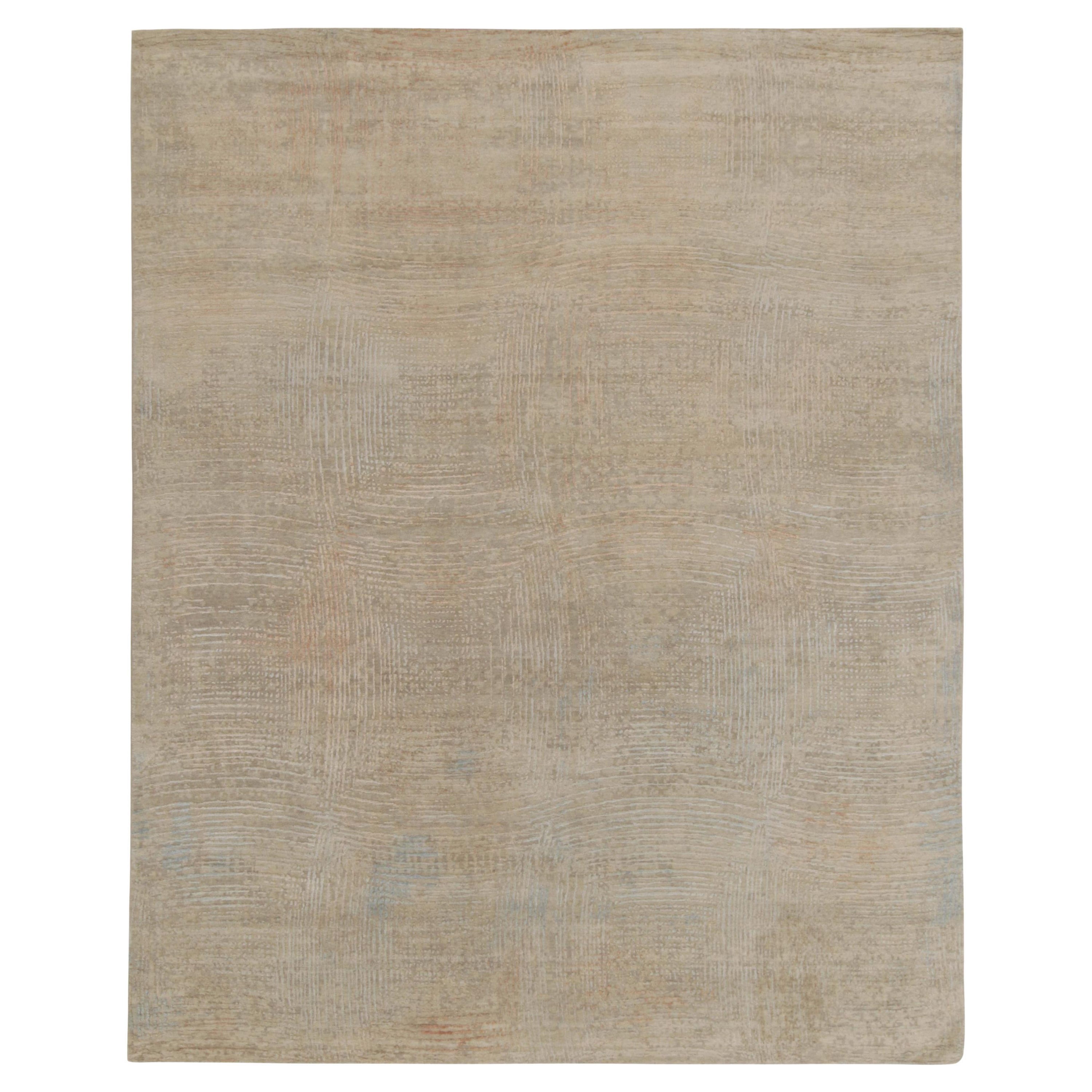Tappeto contemporaneo Rug & Kilim con motivo geometrico beige-marrone e blu