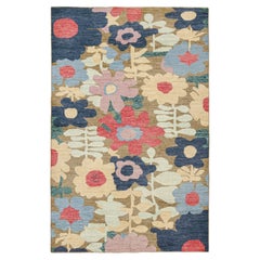Zeitgenössischer Teppich von Rug & Kilim in Beige-Braun mit polychromem Blumenmuster