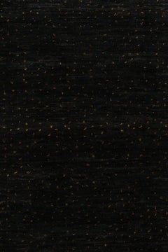 Rug & Kilim’s Contemporary Rug in Black with Gold Dots Pattern