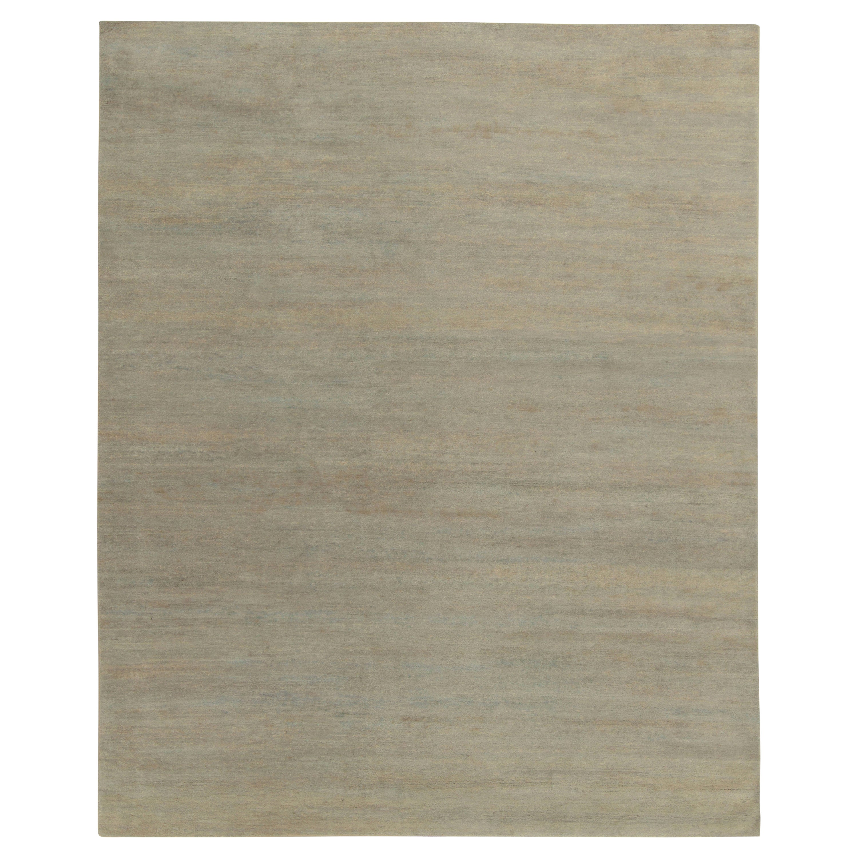 Tappeto contemporaneo Rug & Kilim in blu, striature beige-marroni