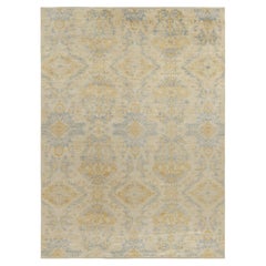 Teppich &amp; Kilims Zeitgenössischer Teppich in Blau, Gold &amp; Beige mit Allover-Muster