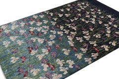 Rug & Kilim’s Contemporary Rug in Blue with Floral Patterns