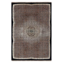 Tappeto contemporaneo Rug 
Kilim in marrone con motivi geometrici "Imperial Edict".