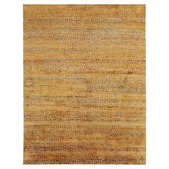 Rug & Kilim’s Contemporary Rug in Golden-Yellow with White Dots Pattern
