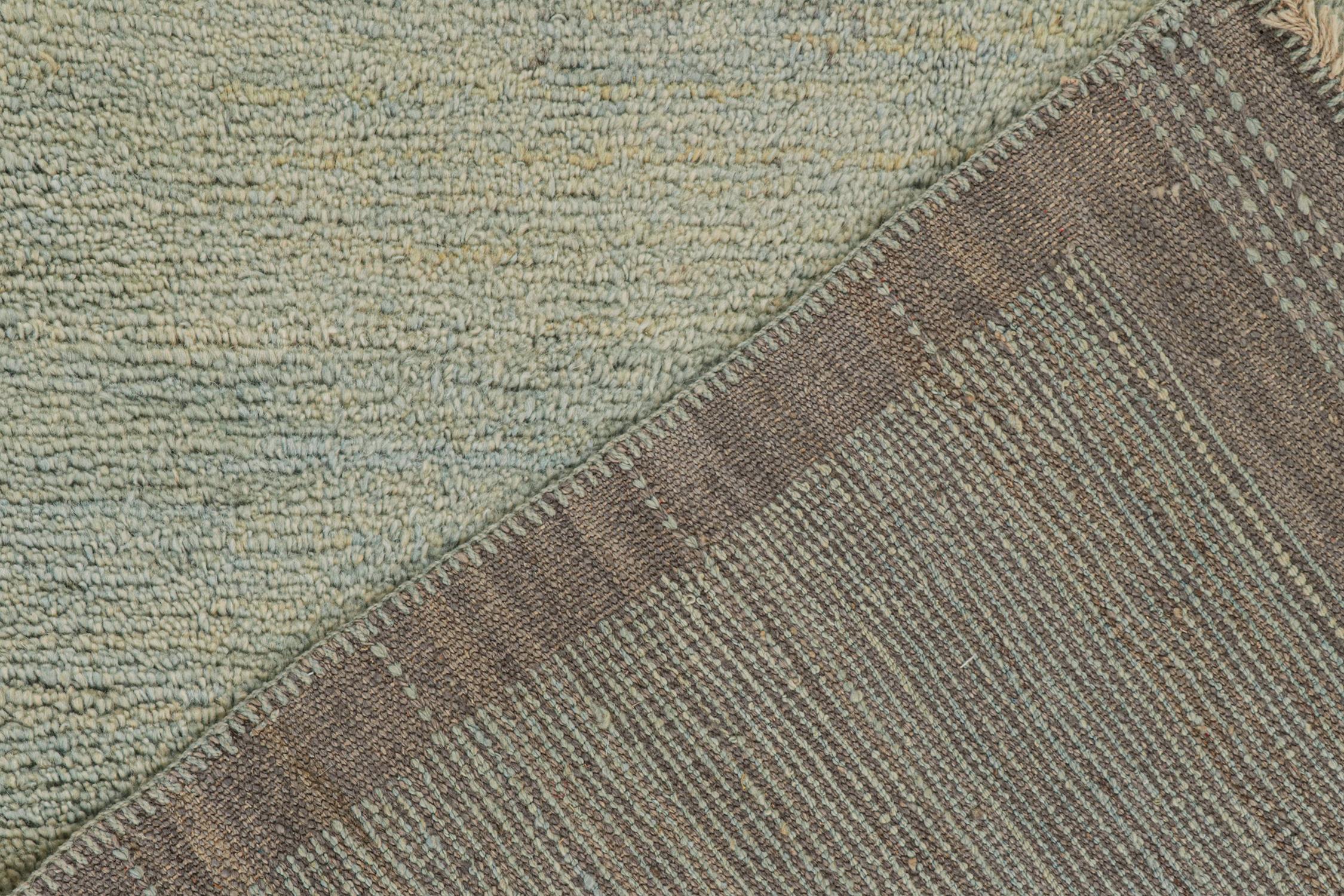 Wool Rug & Kilim’s Contemporary Rug in Gray and Blue For Sale