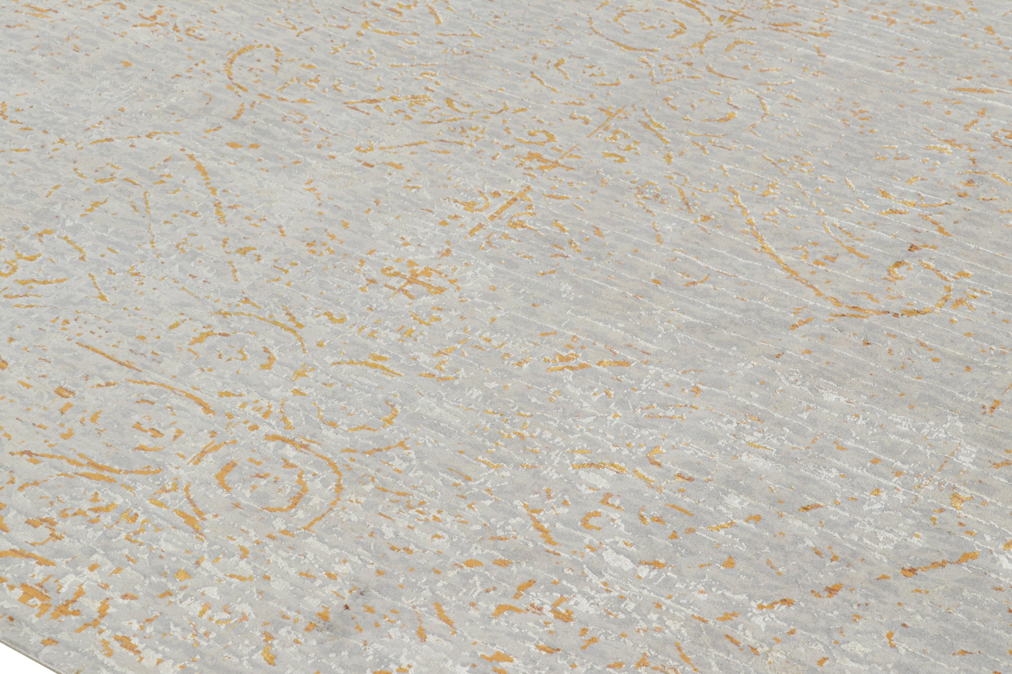 Ce tapis 6x8 en laine nouée à la main représente une nouvelle ligne audacieuse de la Collection Modern de Rug & Kilim - une série de tapis contemporains dans l'une des nouvelles qualités les plus luxueuses et avec un nombre de nœuds élevé, fabriqués