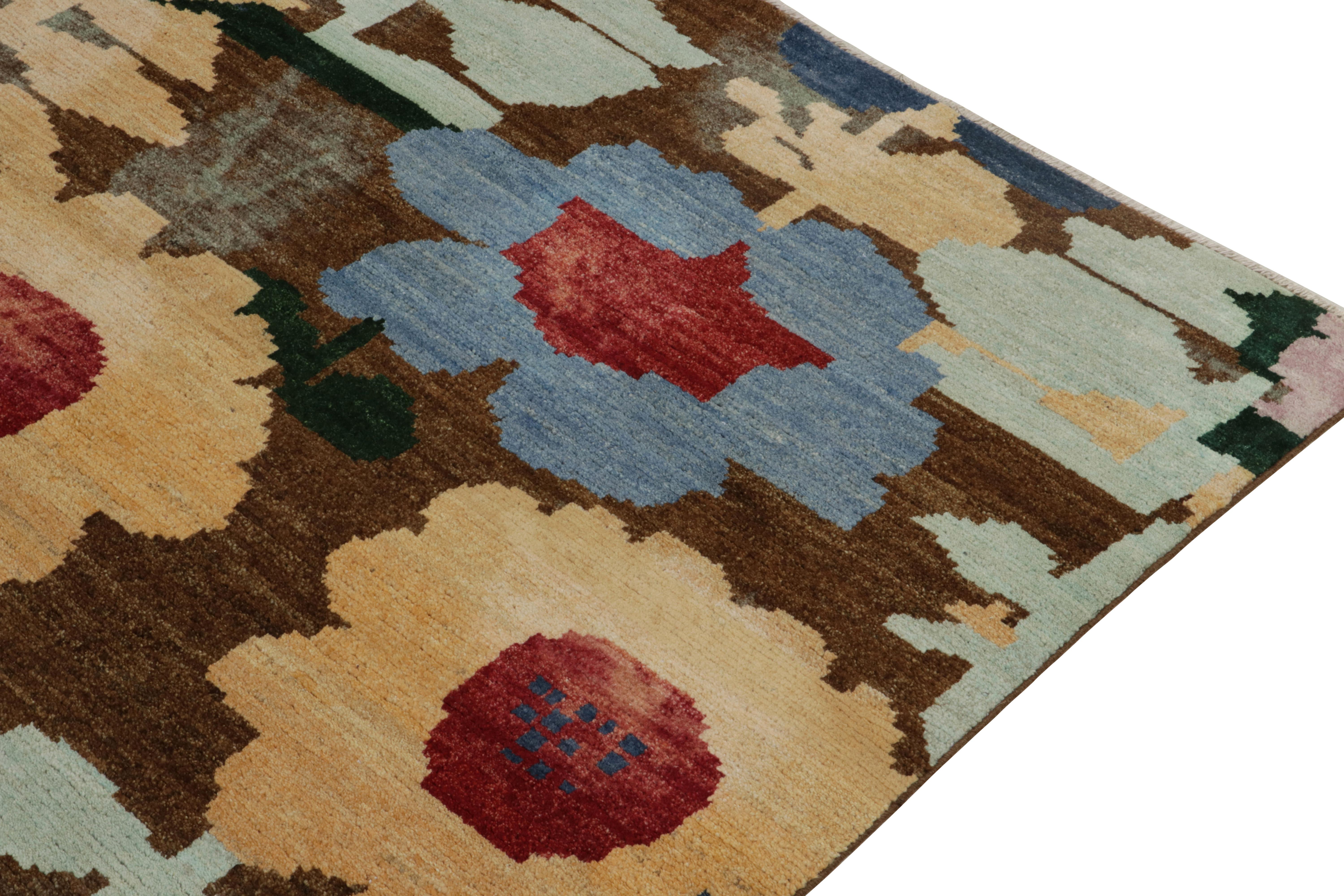 Hand-Knotted Rug & Kilim’s Contemporary Rug in Multicolor Floral Pattern For Sale
