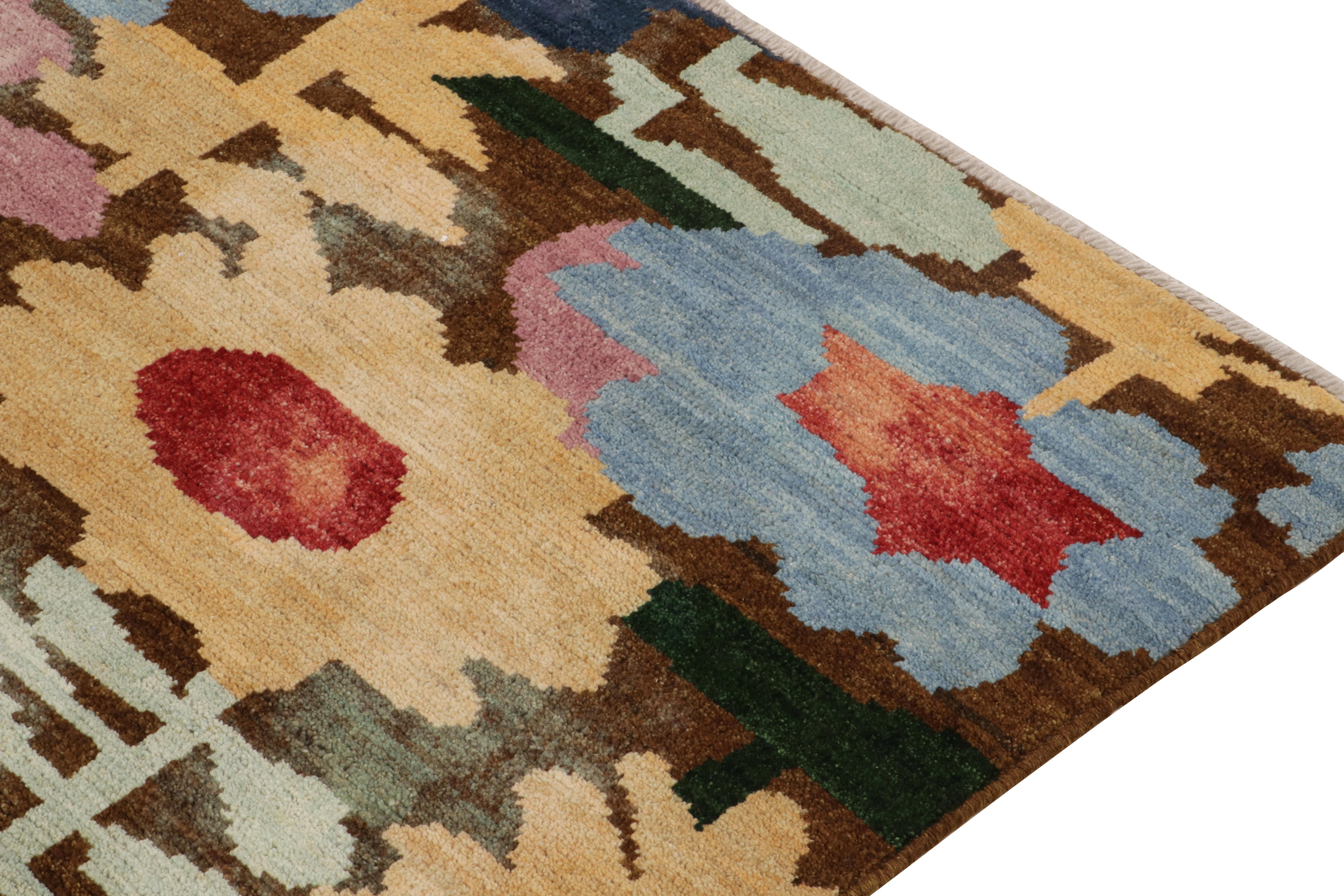Rug & Kilim's Contemporary Teppich in Multicolor mit Blumenmuster (Handgeknüpft) im Angebot