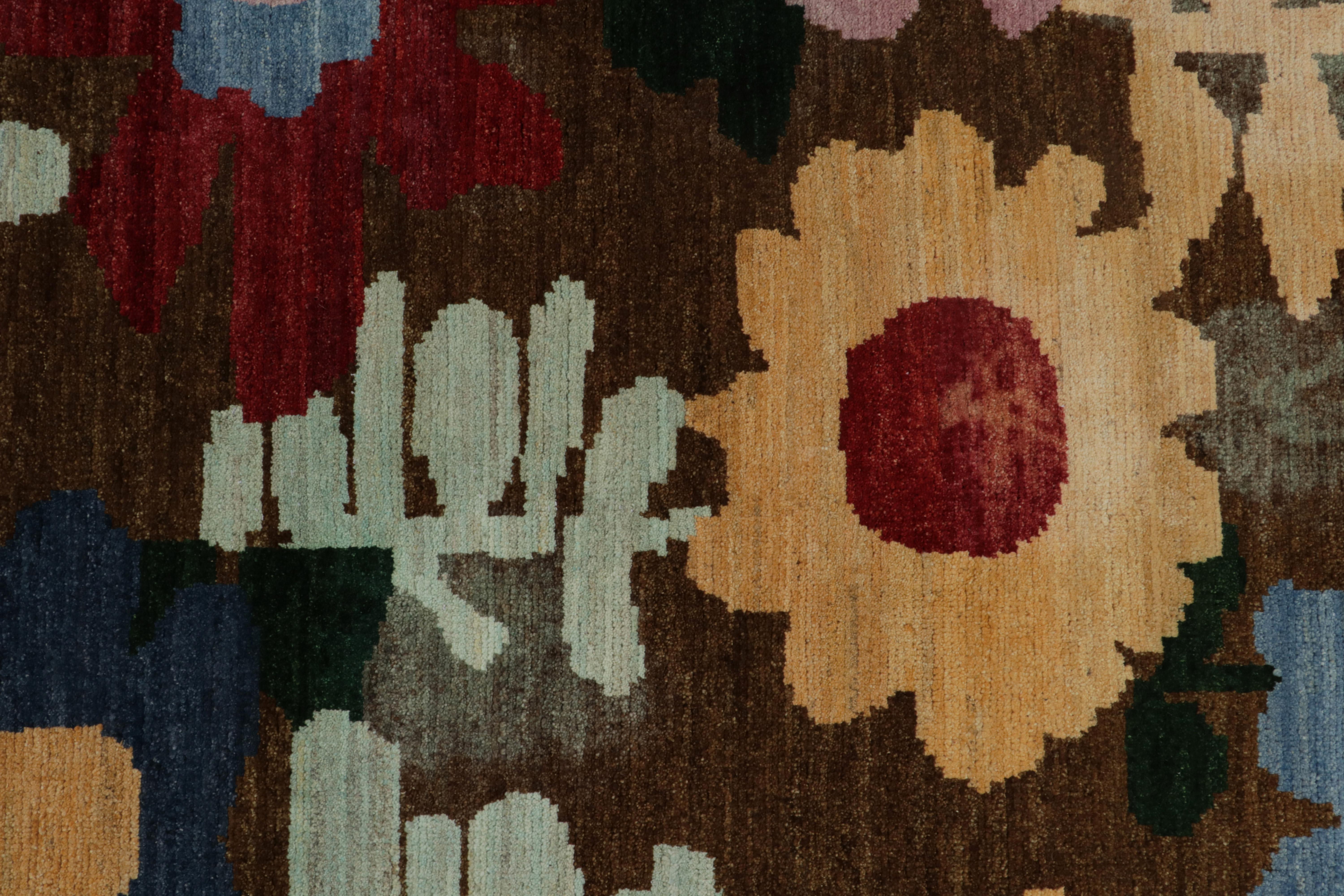 Rug & Kilim’s Contemporary Rug in Multicolor Floral Pattern In New Condition For Sale In Long Island City, NY