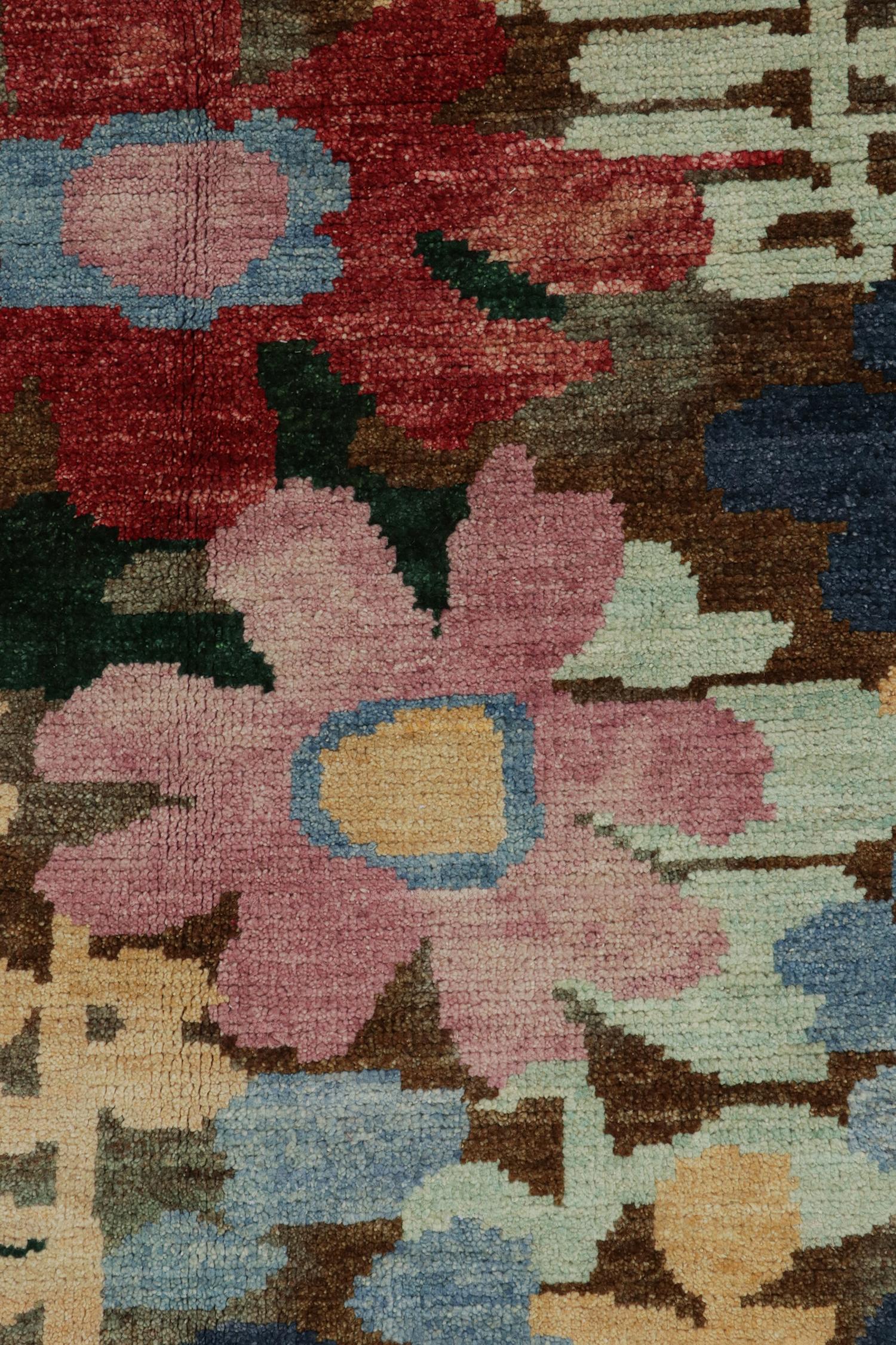 Rug & Kilim’s Contemporary rug in Multicolor Floral pattern In New Condition For Sale In Long Island City, NY