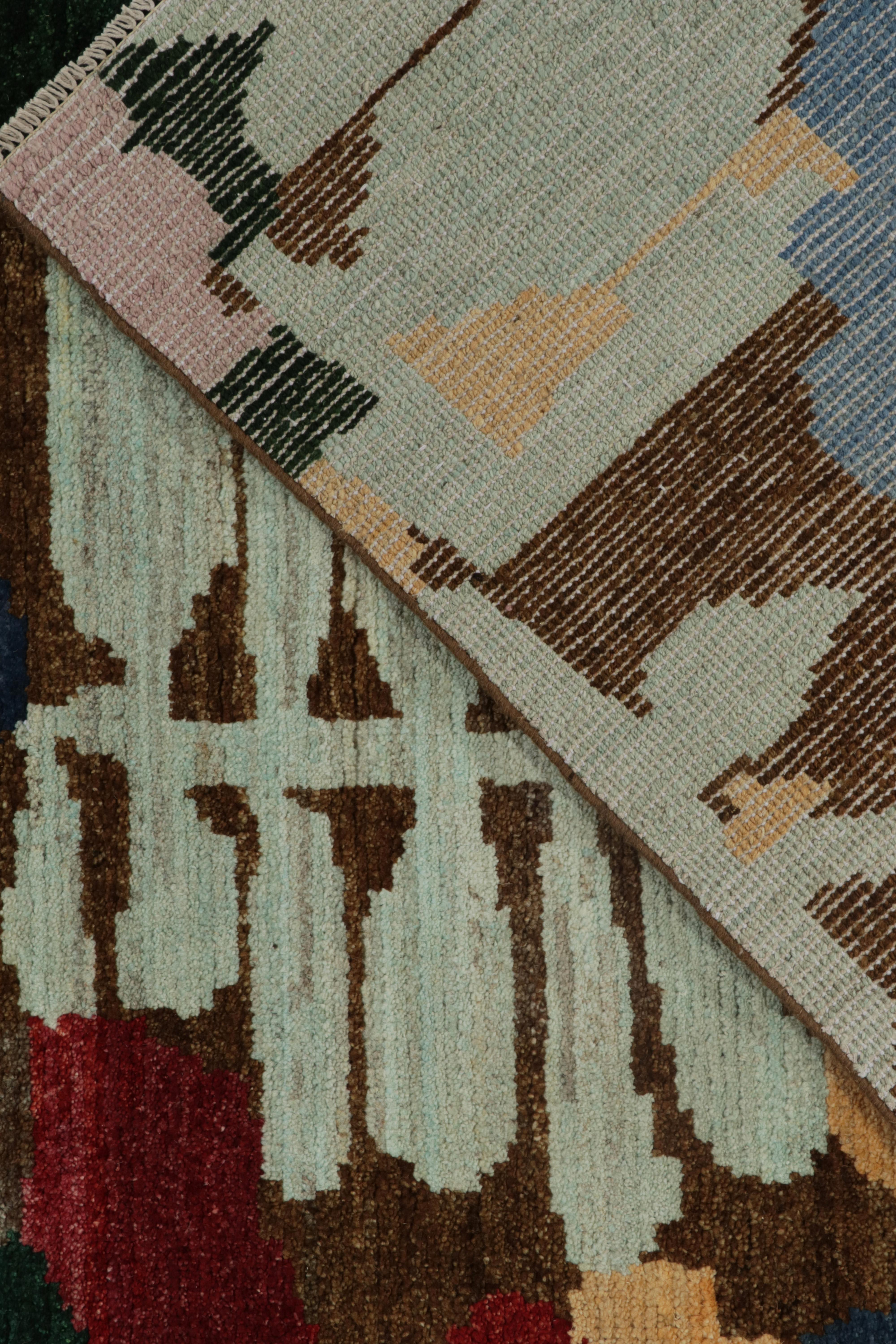 Wool Rug & Kilim’s Contemporary Rug in Multicolor Floral Pattern For Sale
