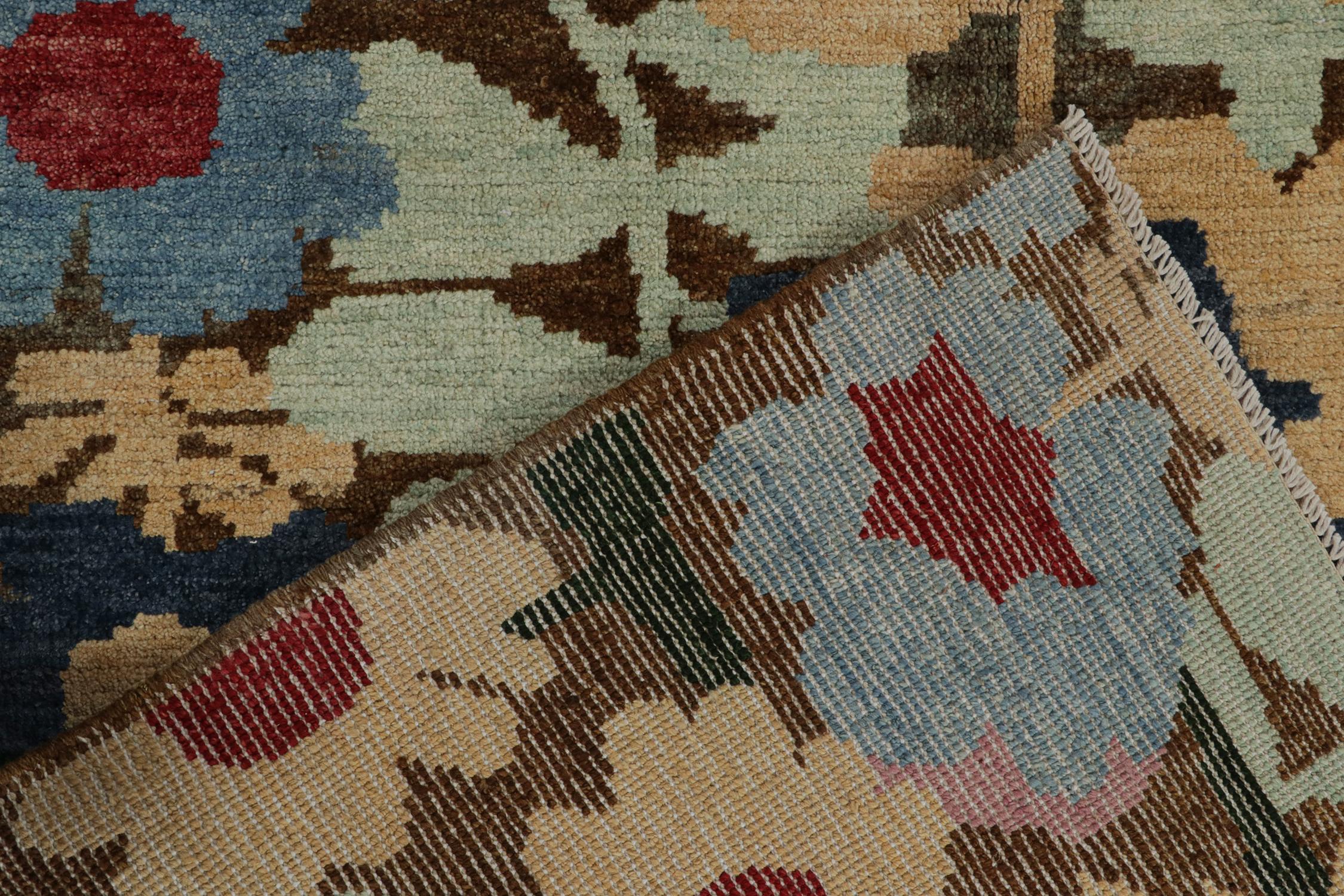 Wool Rug & Kilim’s Contemporary rug in Multicolor Floral pattern For Sale