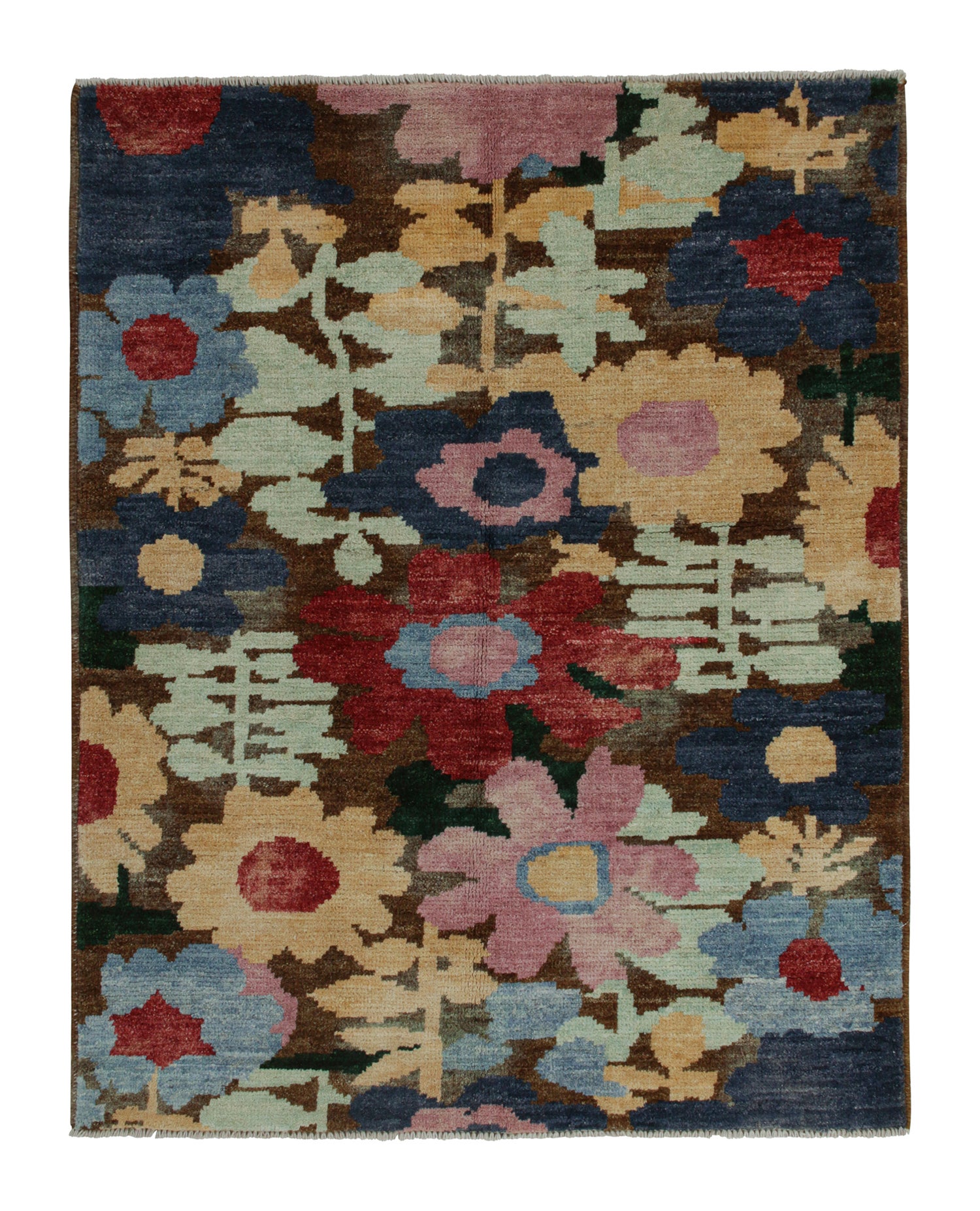 Teppich &amp;amp; Kilims Zeitgenössischer Teppich mit mehrfarbigem Blumenmuster im Angebot