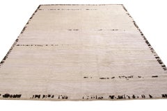 Rug & Kilim’s Contemporary Rug in Off White, Black Solid Stripe Patterns