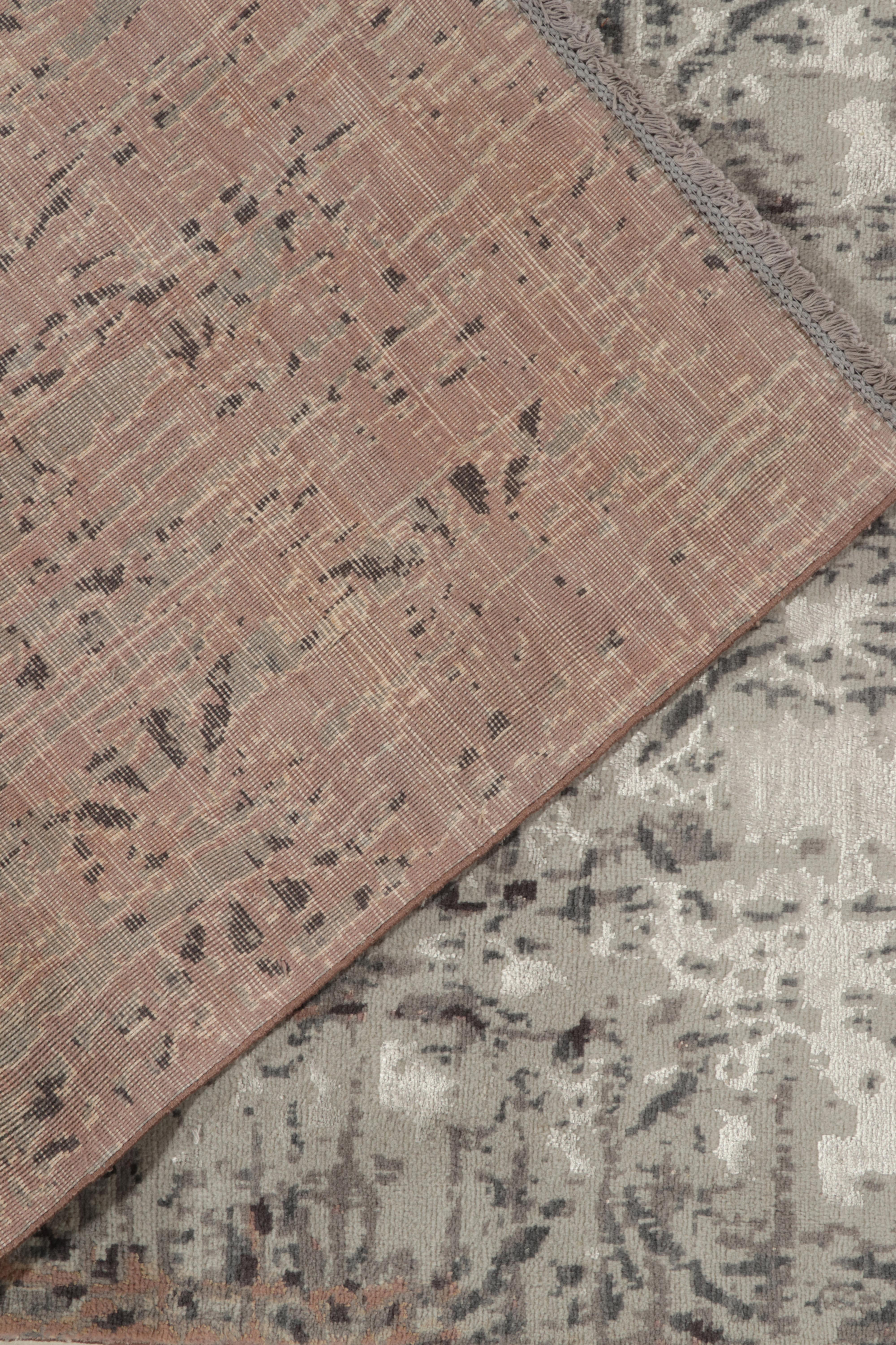 Teppich & Kilims Zeitgenössischer Teppich in Rosa & Grau mit abstraktem Muster im Zustand „Neu“ im Angebot in Long Island City, NY