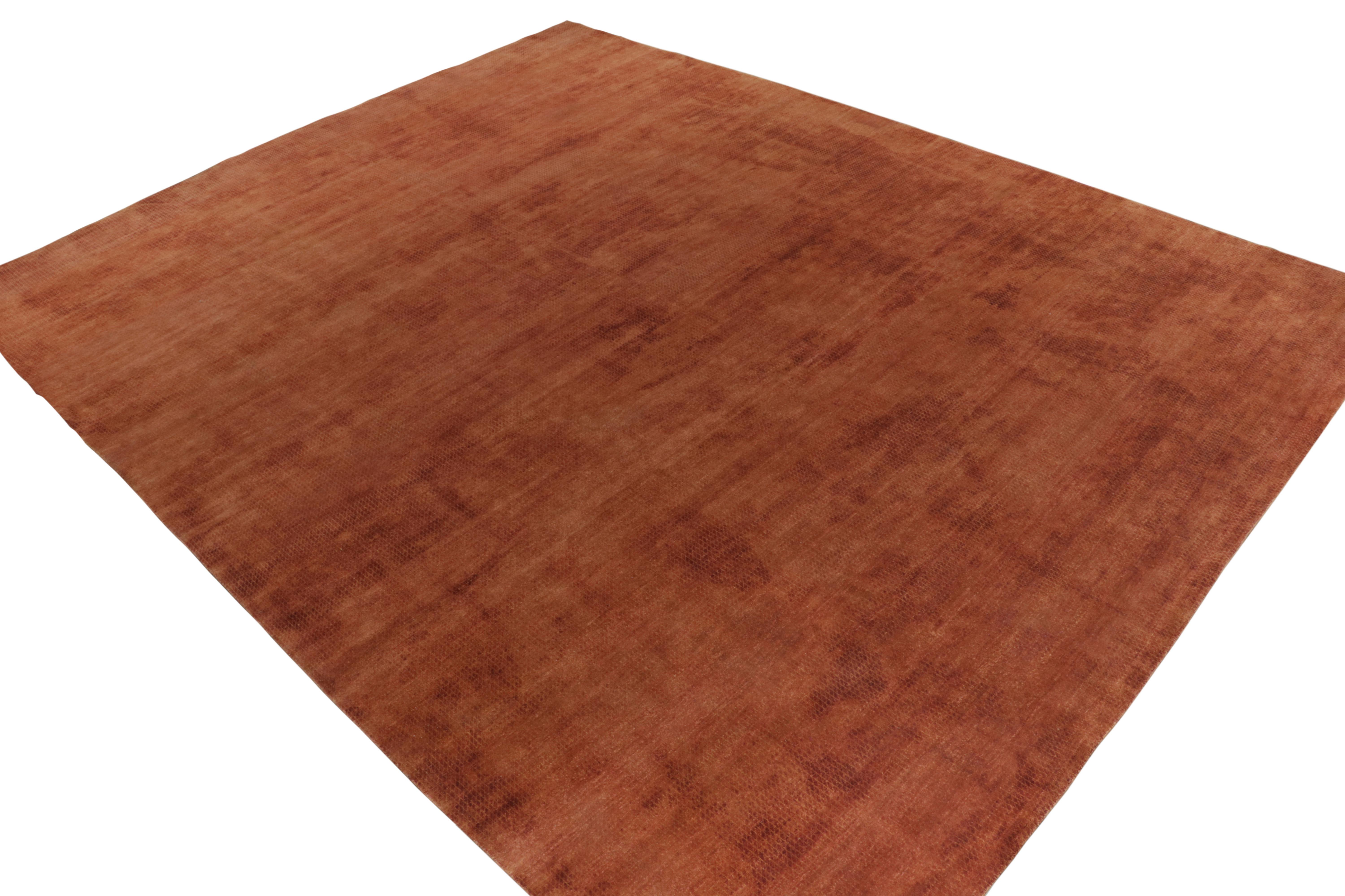 Alfombra contemporánea Rug & Kilim de rayas rojas, marrones y naranjas Moderno en venta