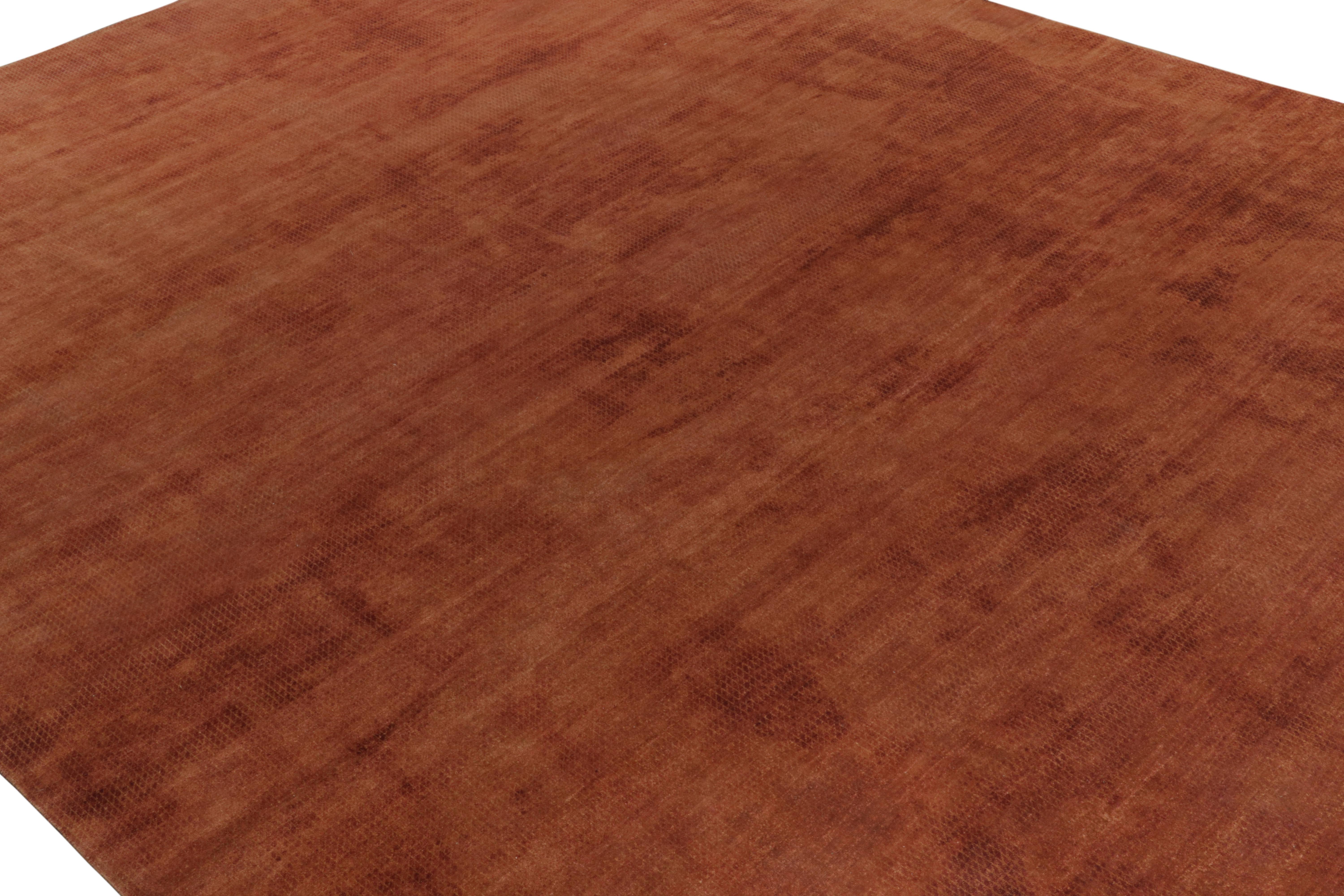 Alfombra contemporánea Rug & Kilim de rayas rojas, marrones y naranjas Anudado a mano en venta