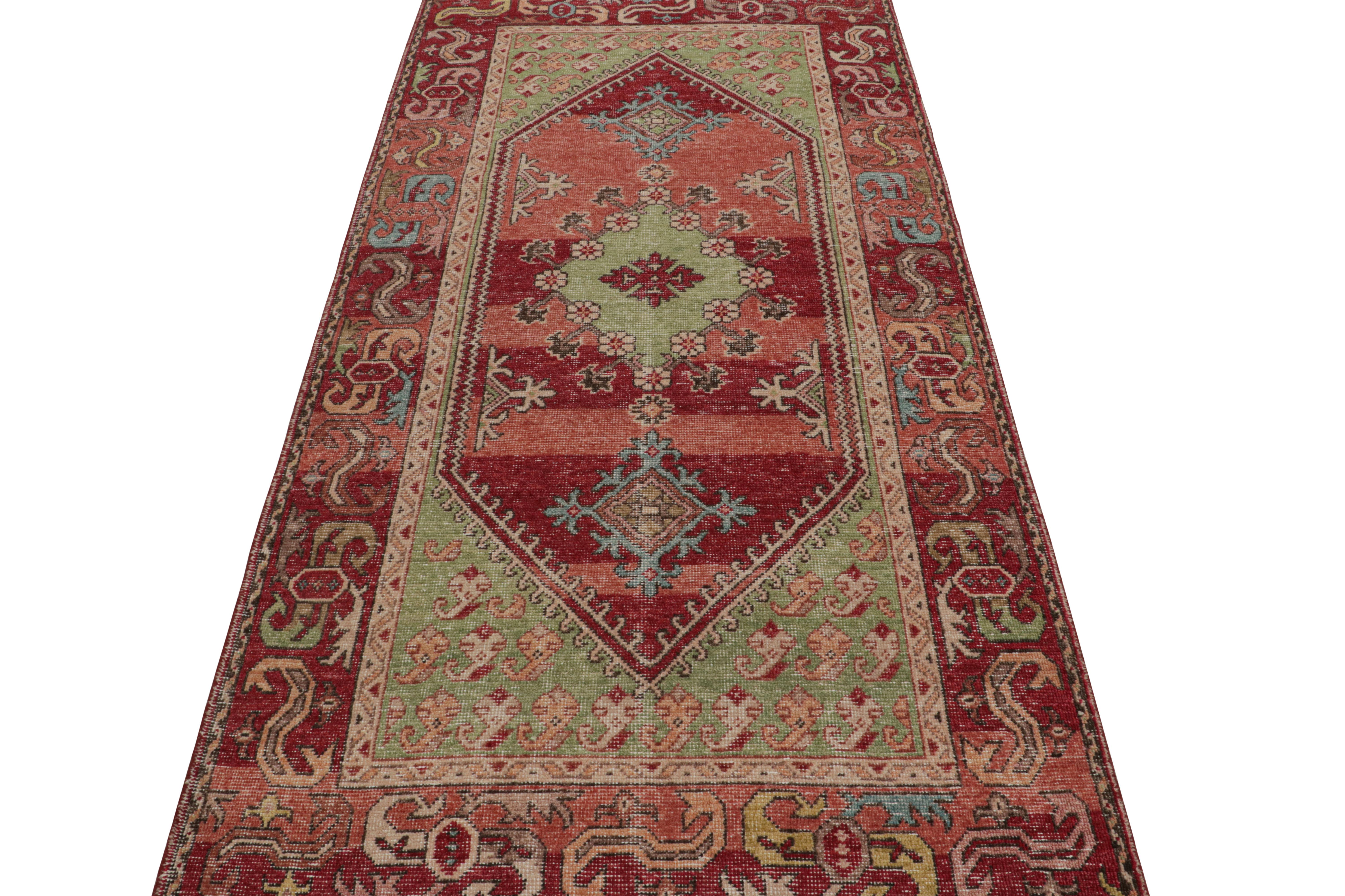 Modern Rug & Kilim’s Contemporary Rug in Red, with Medallion and Geometric Patterns For Sale