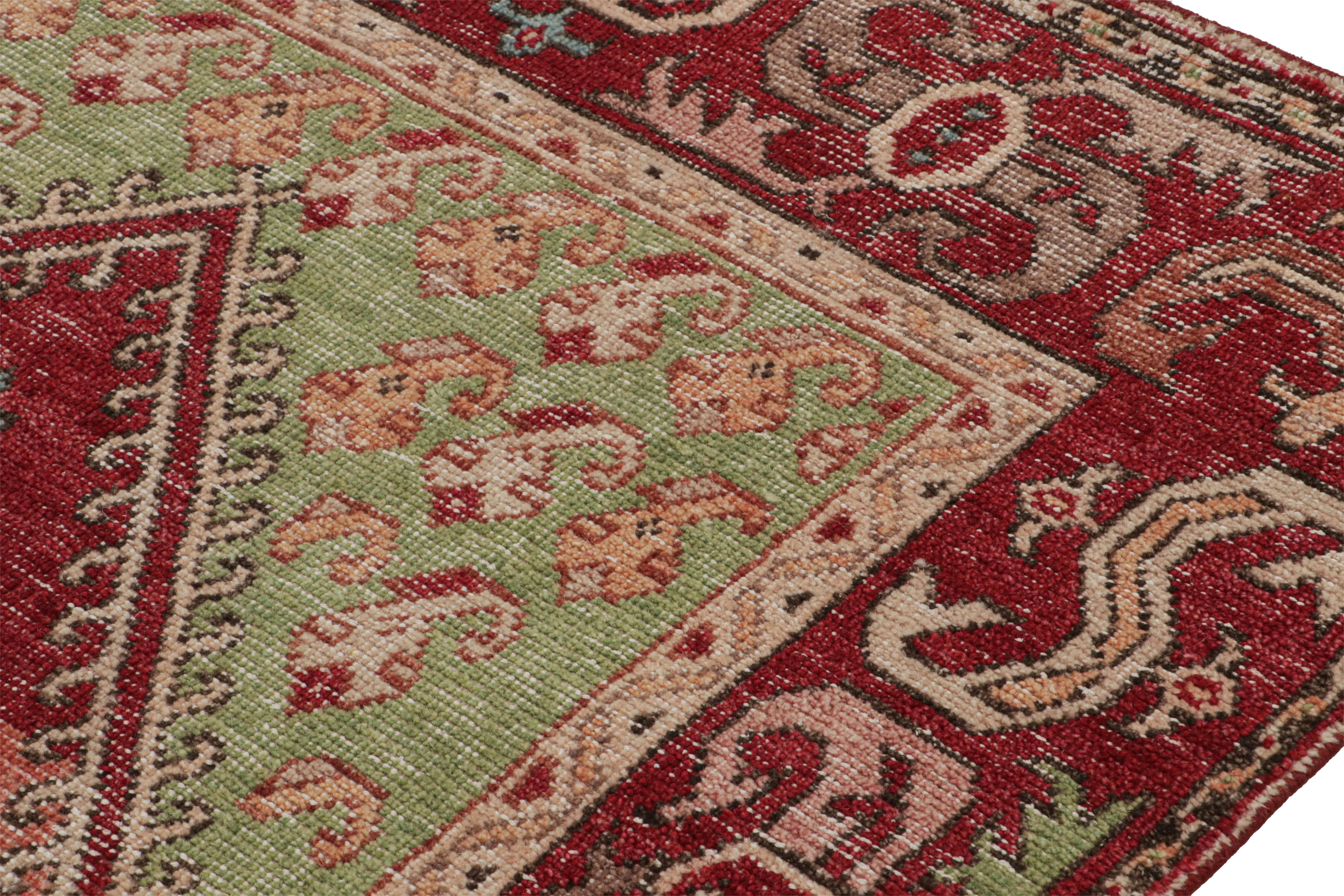 Hand-Knotted Rug & Kilim’s Contemporary Rug in Red, with Medallion and Geometric Patterns For Sale