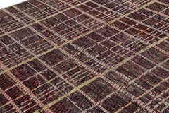 Rug & Kilim’s Contemporary Rug in Red with Stripes and Geometric Patterns